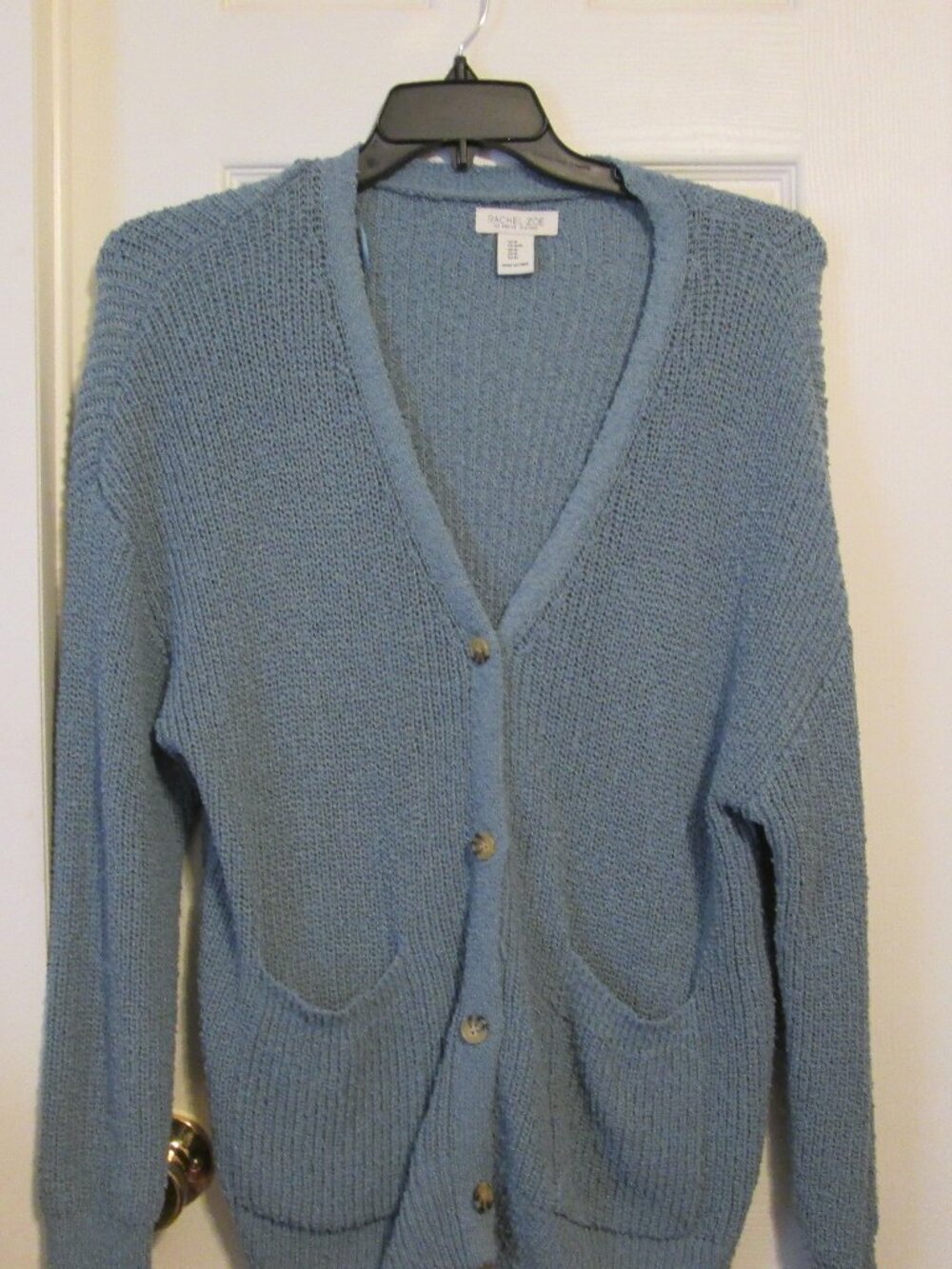 Rachel Zoe Women's Gradma Core Style Cardigan Sweater Blue Size Medium